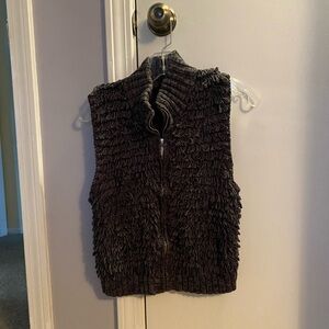 Textured Gray  Sleeveless Sweater Vest